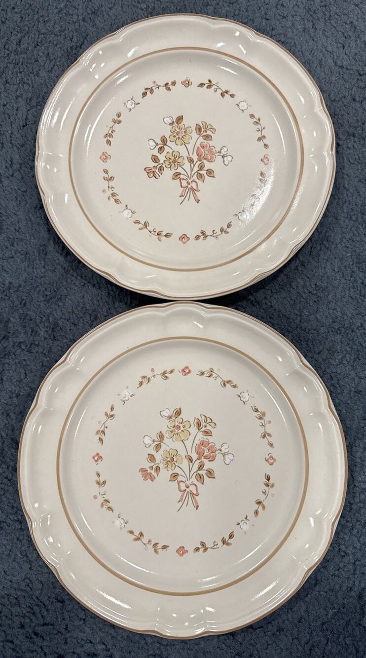 Vintage Cordella Stoneware Dinner Plates Set Of 2 - 10.5”